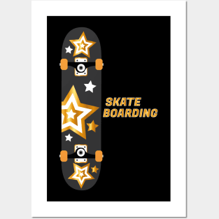 Gold skateboard Posters and Art